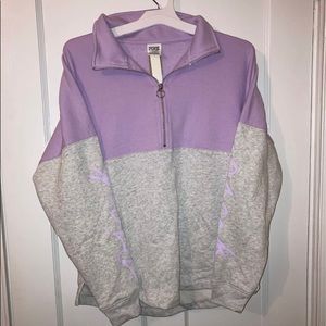 Nwt PINK varisty half zip